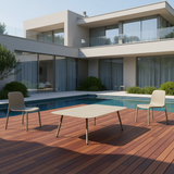 Sleek Modern Minimalist Rectangular Outdoor Table — Aluminum Coffee Table for Garden & Balcony