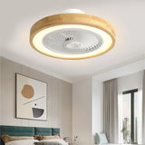 Sleek Modern Wood-Geometric LED Ceiling Fan Light — Semi-Flush Mount