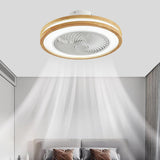 Sleek Modern Wood-Geometric LED Ceiling Fan Light — Semi-Flush Mount