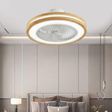 Sleek Modern Wood-Geometric LED Ceiling Fan Light — Semi-Flush Mount