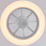 Sleek Modern Wood-Geometric LED Ceiling Fan Light — Semi-Flush Mount