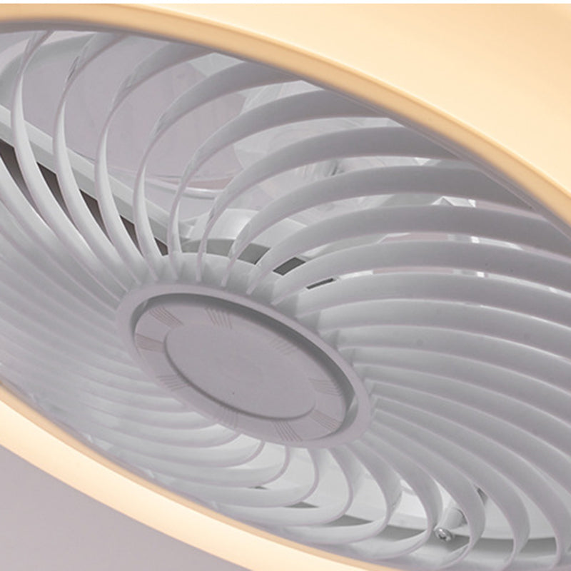 Sleek Modern Wood-Geometric LED Ceiling Fan Light — Semi-Flush Mount