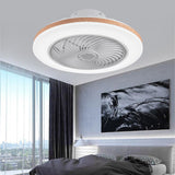 Sleek Modern Wood-Geometric LED Ceiling Fan Light — Semi-Flush Mount