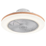 Sleek Modern Wood-Geometric LED Ceiling Fan Light — Semi-Flush Mount