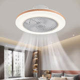 Sleek Modern Wood-Geometric LED Ceiling Fan Light — Semi-Flush Mount