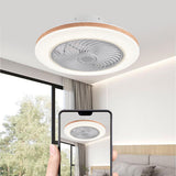 Sleek Modern Wood-Geometric LED Ceiling Fan Light — Semi-Flush Mount