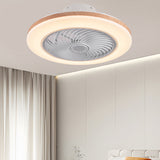 Sleek Modern Wood-Geometric LED Ceiling Fan Light — Semi-Flush Mount