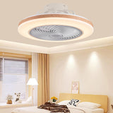 Sleek Modern Wood-Geometric LED Ceiling Fan Light — Semi-Flush Mount