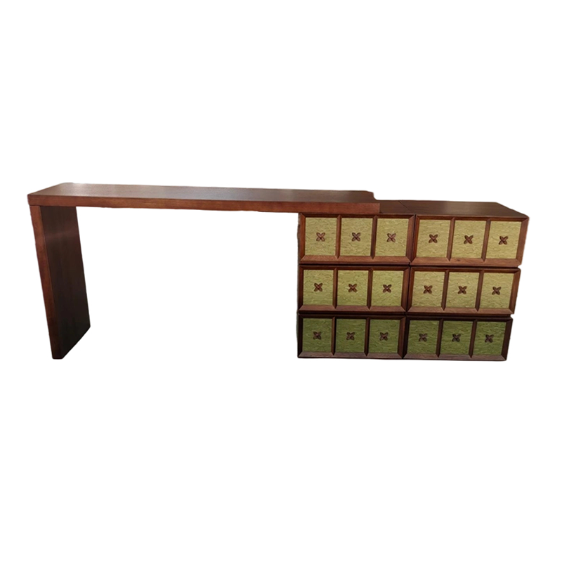 Mid-Century Makeup Vanity with Wide Countertop — Eco-Friendly Materials for a Stylish Bedroom