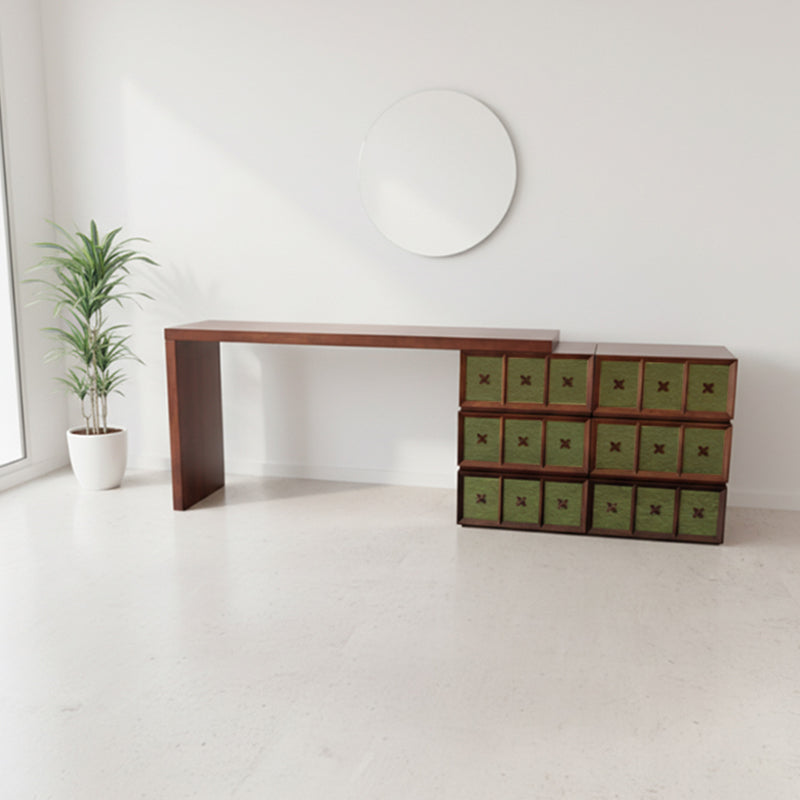 Mid-Century Makeup Vanity with Wide Countertop — Eco-Friendly Materials for a Stylish Bedroom