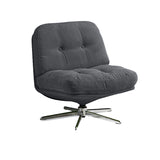 Modern Minimalist Rectangular Corduroy Accent Chair with Steel Frame and Backrest — Armless for Living Room