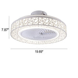 Luxurious Modern Round Lace LED Flush-Mount Ceiling Fan Light