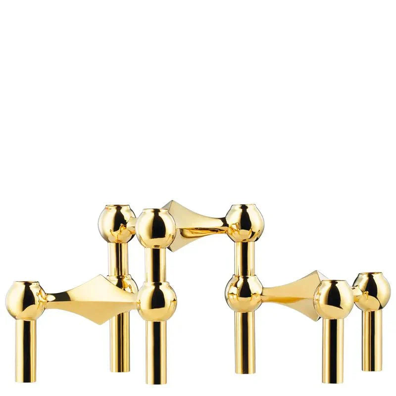 Sleek Metal Candle Holder with Modern Molecular Design