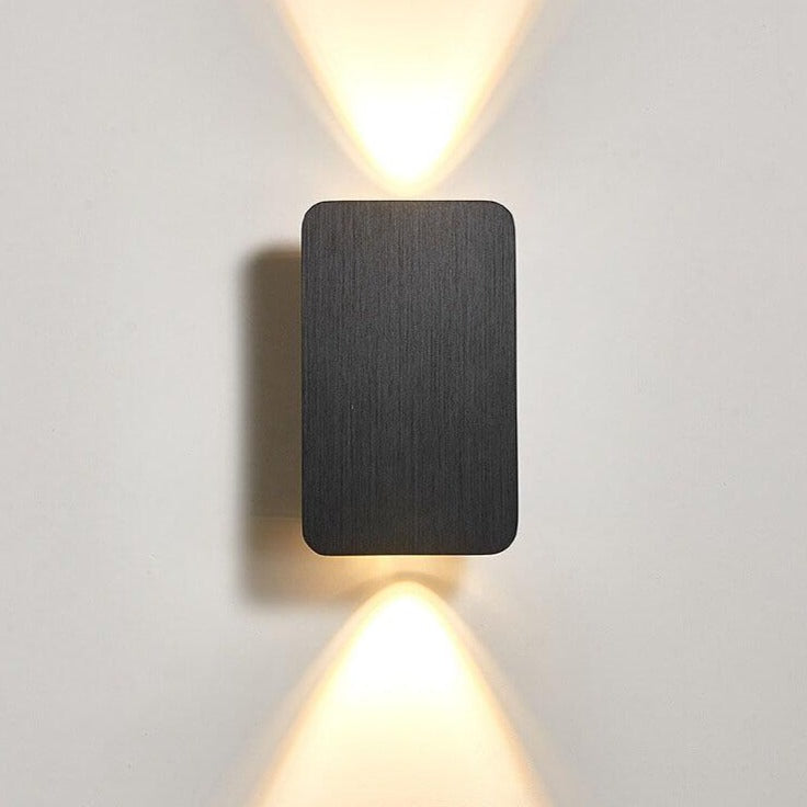 Sleek Nordic Minimalist Aluminum LED Wall Sconce — Rectangular Flat Panel, 2-Light