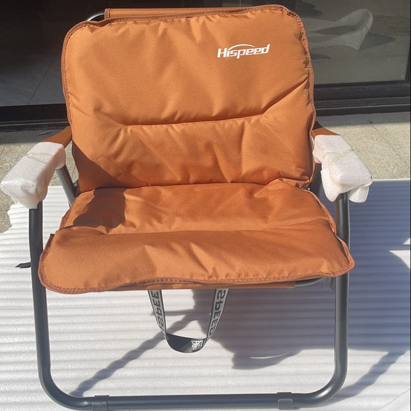 Modern Minimalist Rectangle Outdoor Folding Camping Chair with Aluminum Alloy Frame, Oxford Cotton Fabric, Detachable Backrest and Armrests for Garden