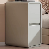 Modern Minimalist Rectangular Nightstand with Nappa Microfiber Leather, Solid Wood Construction, 2-Drawer Bedroom Storage