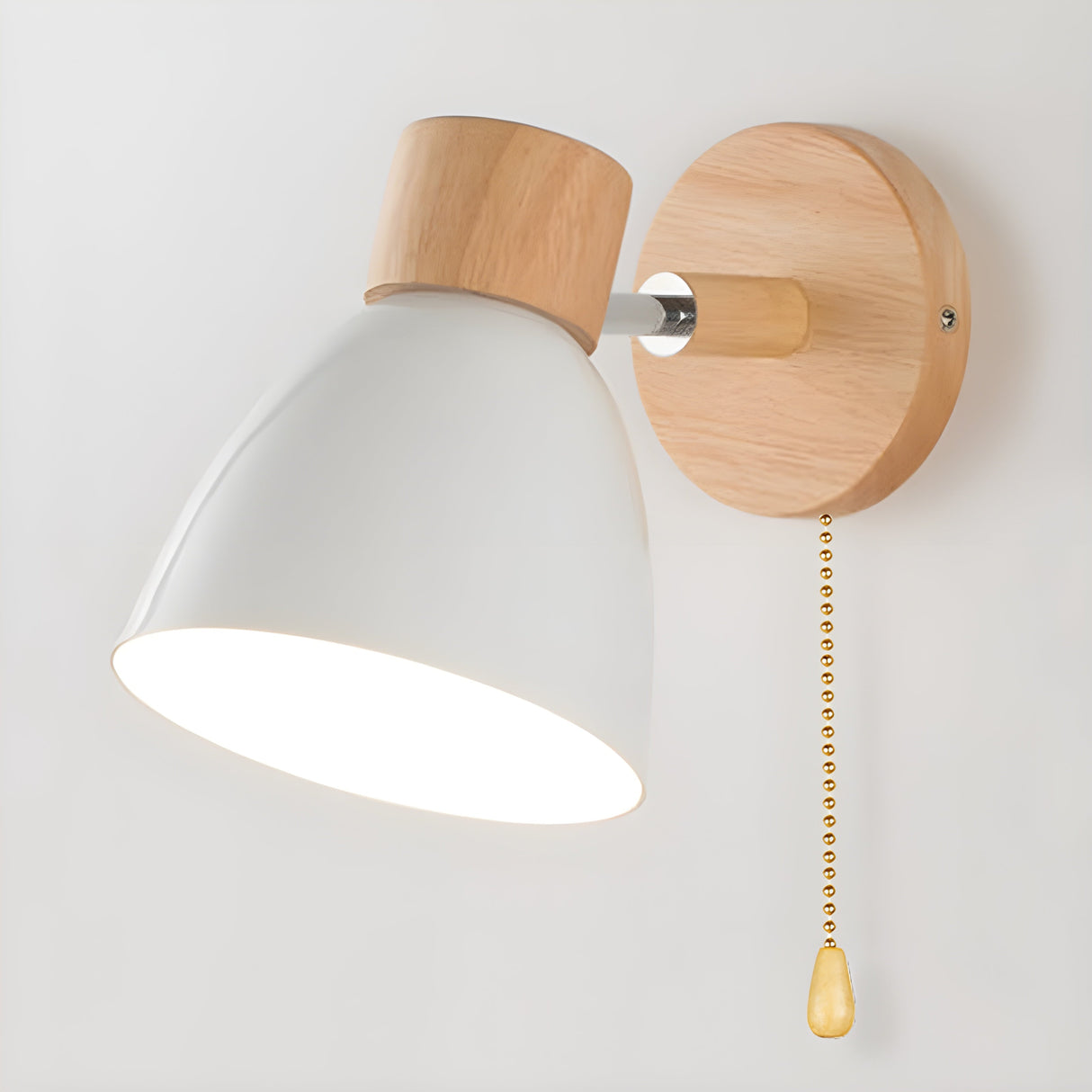 Cozy Bedroom Glow: Wooden Wall Lamp for Warm Ambient Lighting