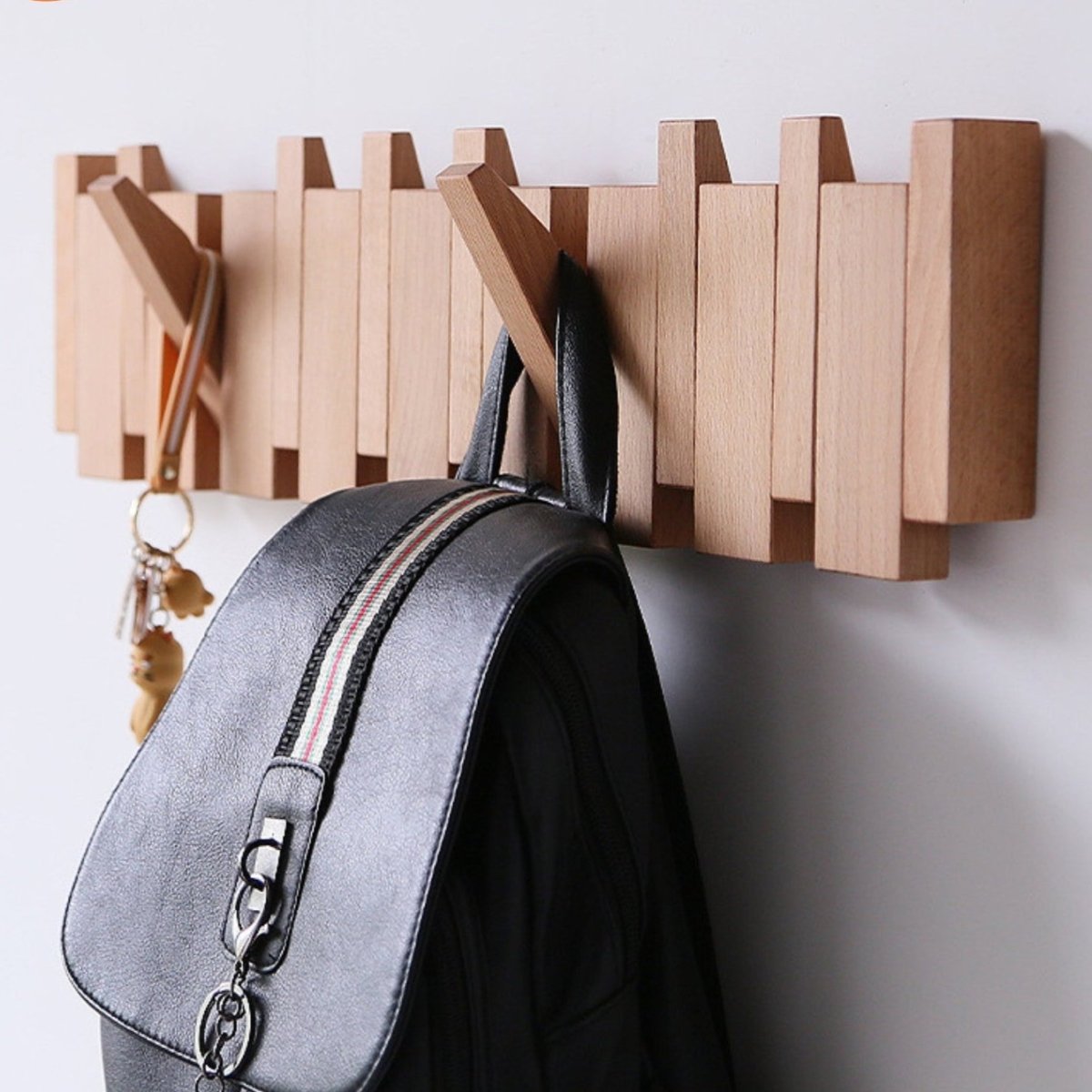 Artisan Handcrafted Wooden Piano Coat Rack