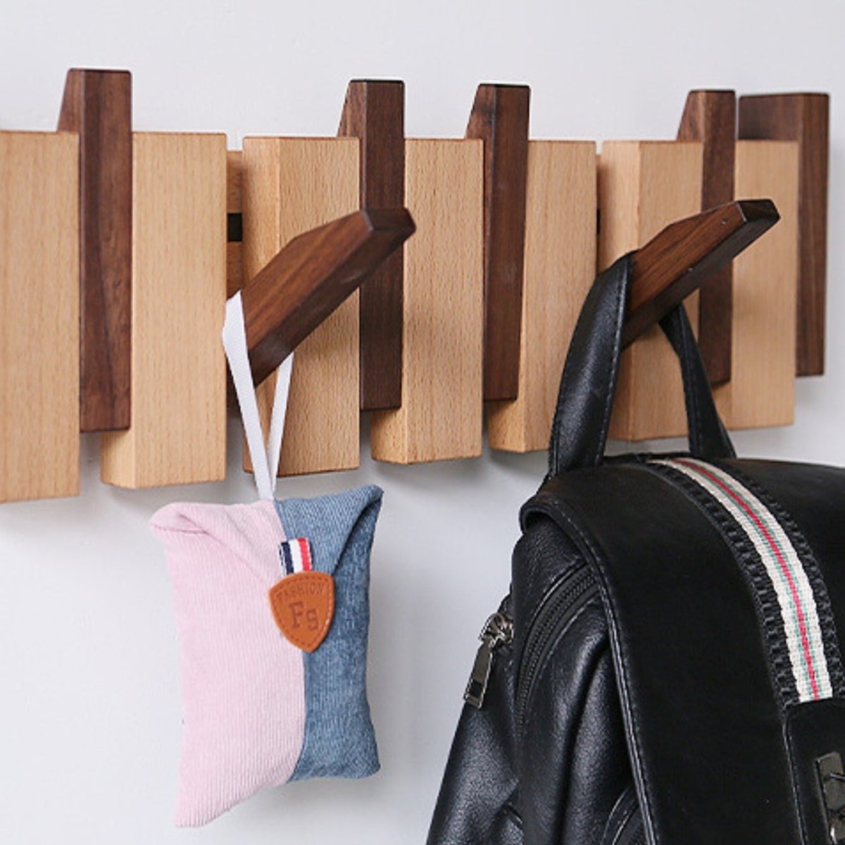 Artisan Handcrafted Wooden Piano Coat Rack