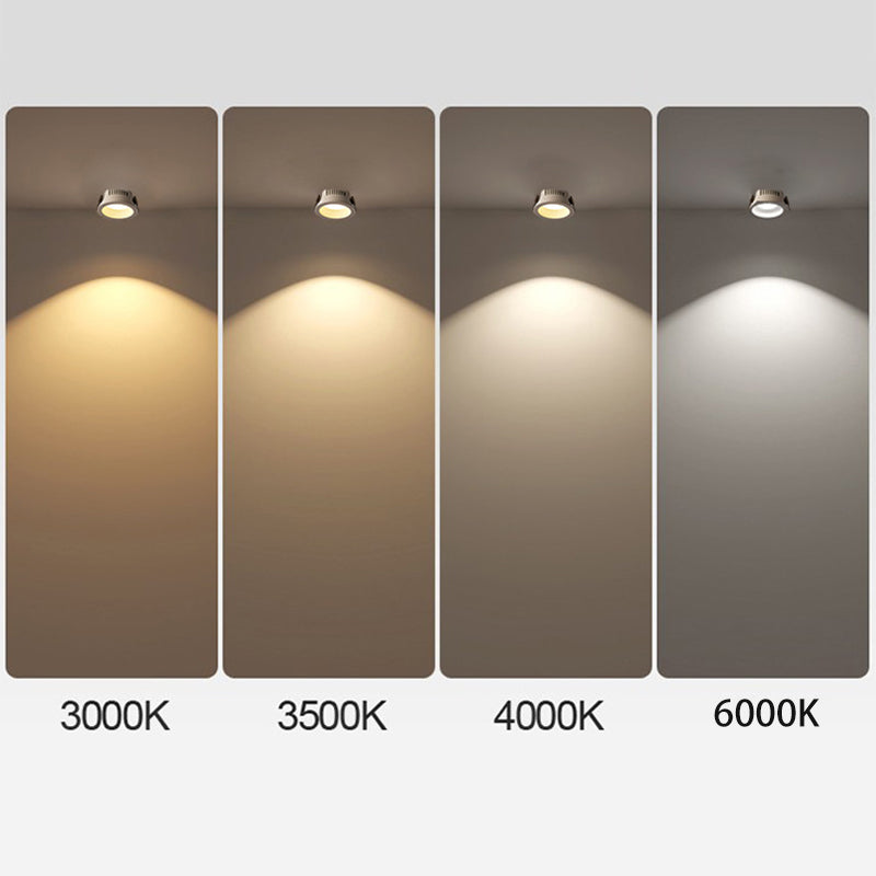 Sleek Modern Round LED Spotlight Flush Mount Ceiling Light, Adjustable