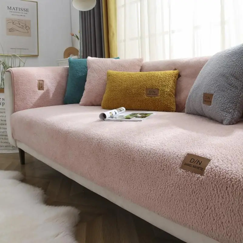 Premium Waterproof Sherpa Fleece Sofa Cover – Thick, Non-Slip, Cozy Protection
