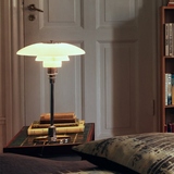 Amber Glass Table Lamp in Scandinavian Style – Warm, Minimalist Lighting for Modern Homes