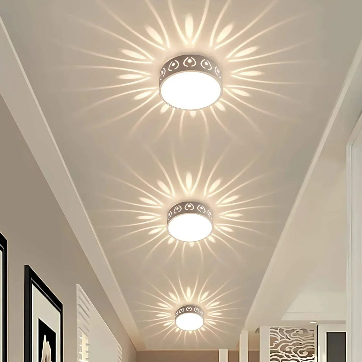 Elegant LED Ceiling Light with Dual Warm & Cool White Illumination