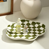 Nordic Ceramic Chequerboard Decorative Tray - Modern, Sleek Design