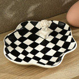 Nordic Ceramic Chequerboard Decorative Tray - Modern, Sleek Design
