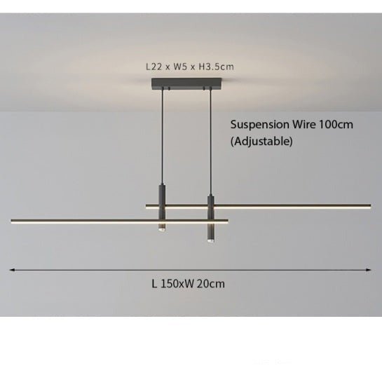 Sleek LED Linear Pendant Light with Adjustable Height