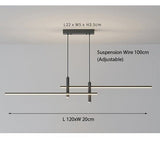 Sleek LED Linear Pendant Light with Adjustable Height