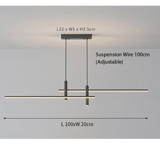 Sleek LED Linear Pendant Light with Adjustable Height