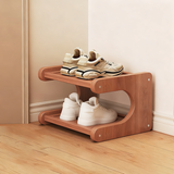 Modern Minimalist Rectangular Bamboo MDF Shoe Storage Rack - 2/3/4/5-Tier Organizer for Living Room