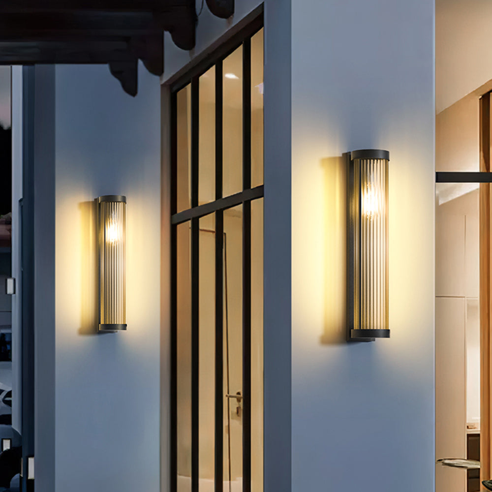 Solar-Powered Wall Lamp with a Modern Metal and Glass Body
