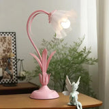 Vintage-Style Flower Table Lamp for Bedroom or Living Room – Elegant Floral Accent Lighting